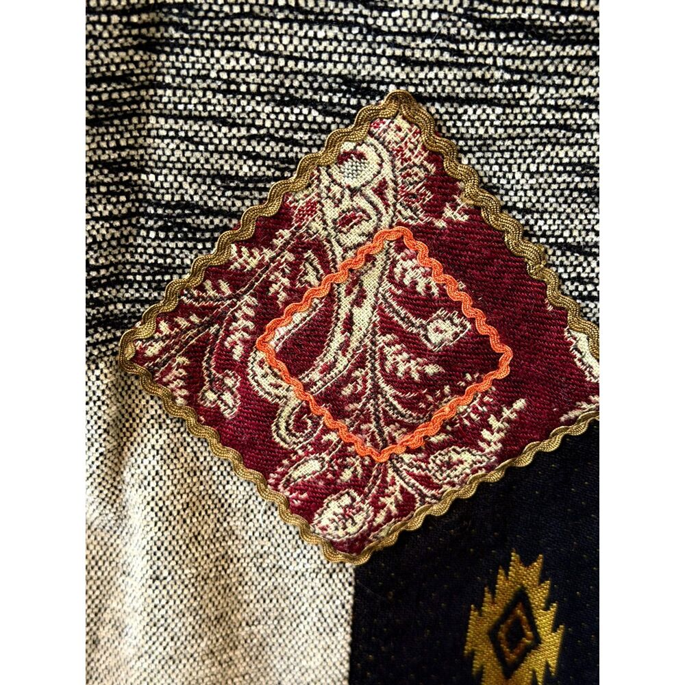 Sag Harbor Boho Patchwork Woven Jacket Size 8 - image 4